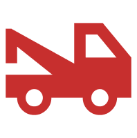 a red icon of a tow truck