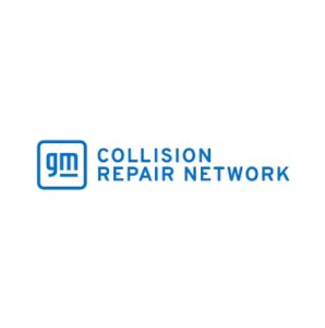A blue logo of the Collision Repair Network